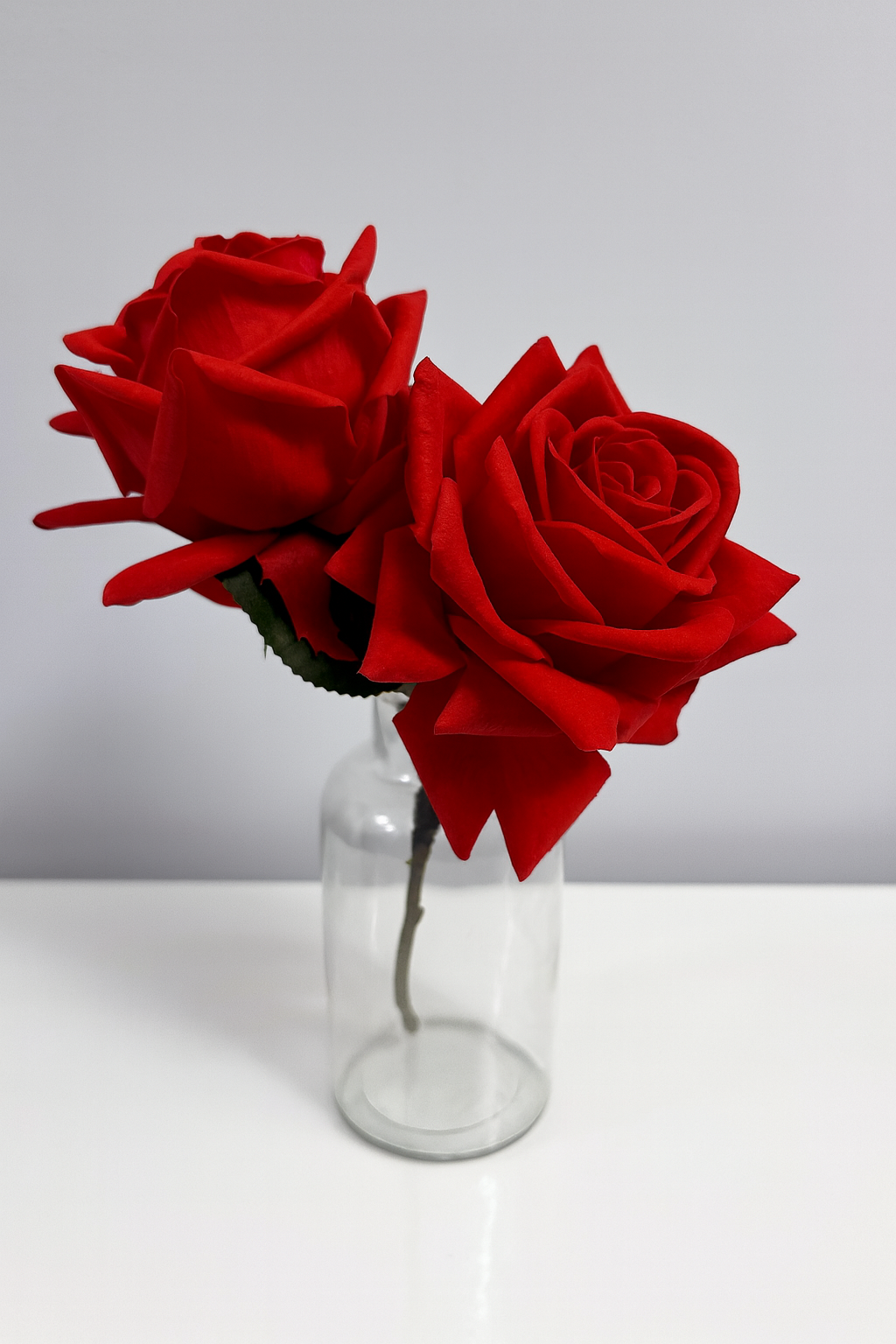 Pure Elegance Bud Vase | Double Stem | Red