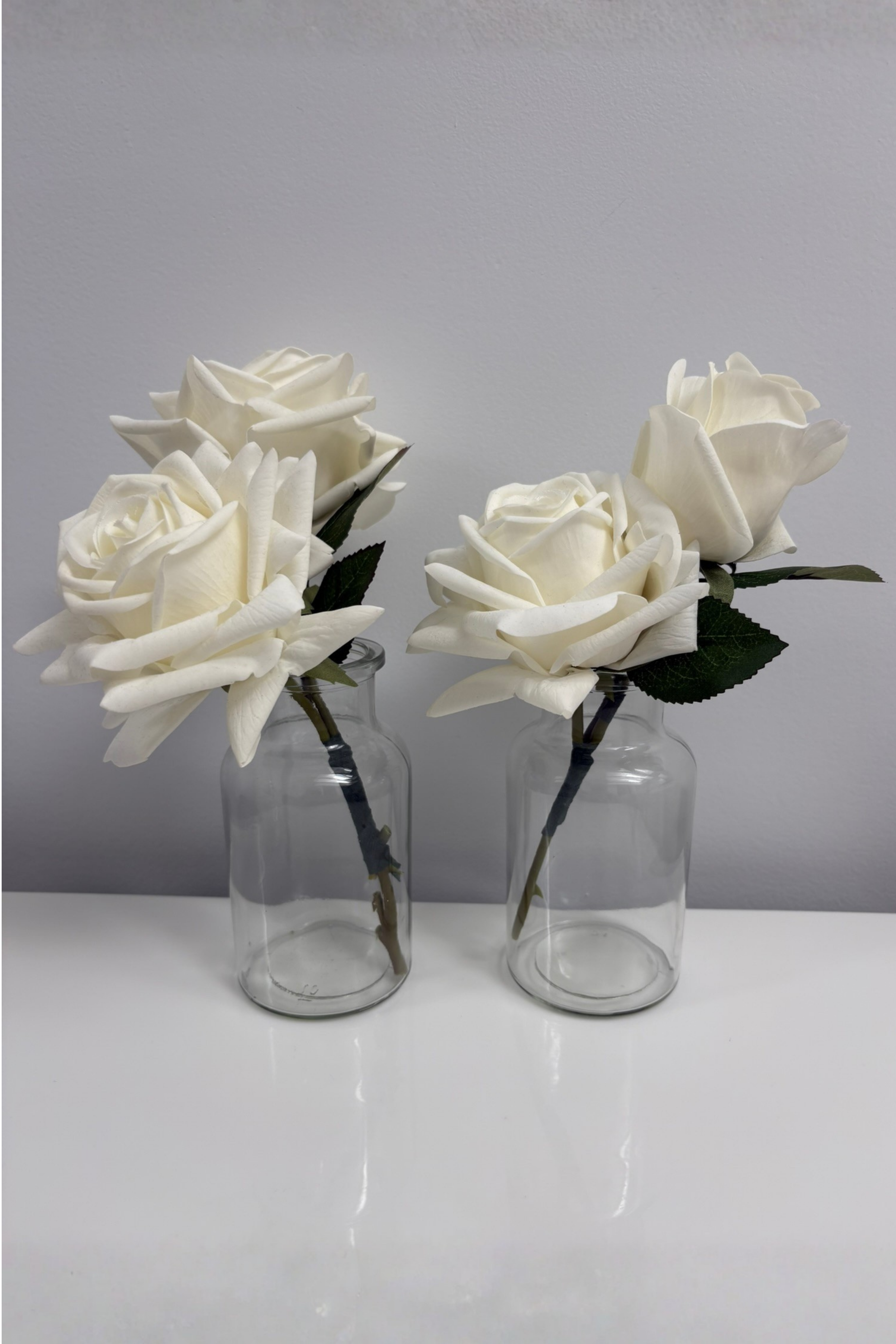 Pure Elegance Bud Vase | Double Stem | White