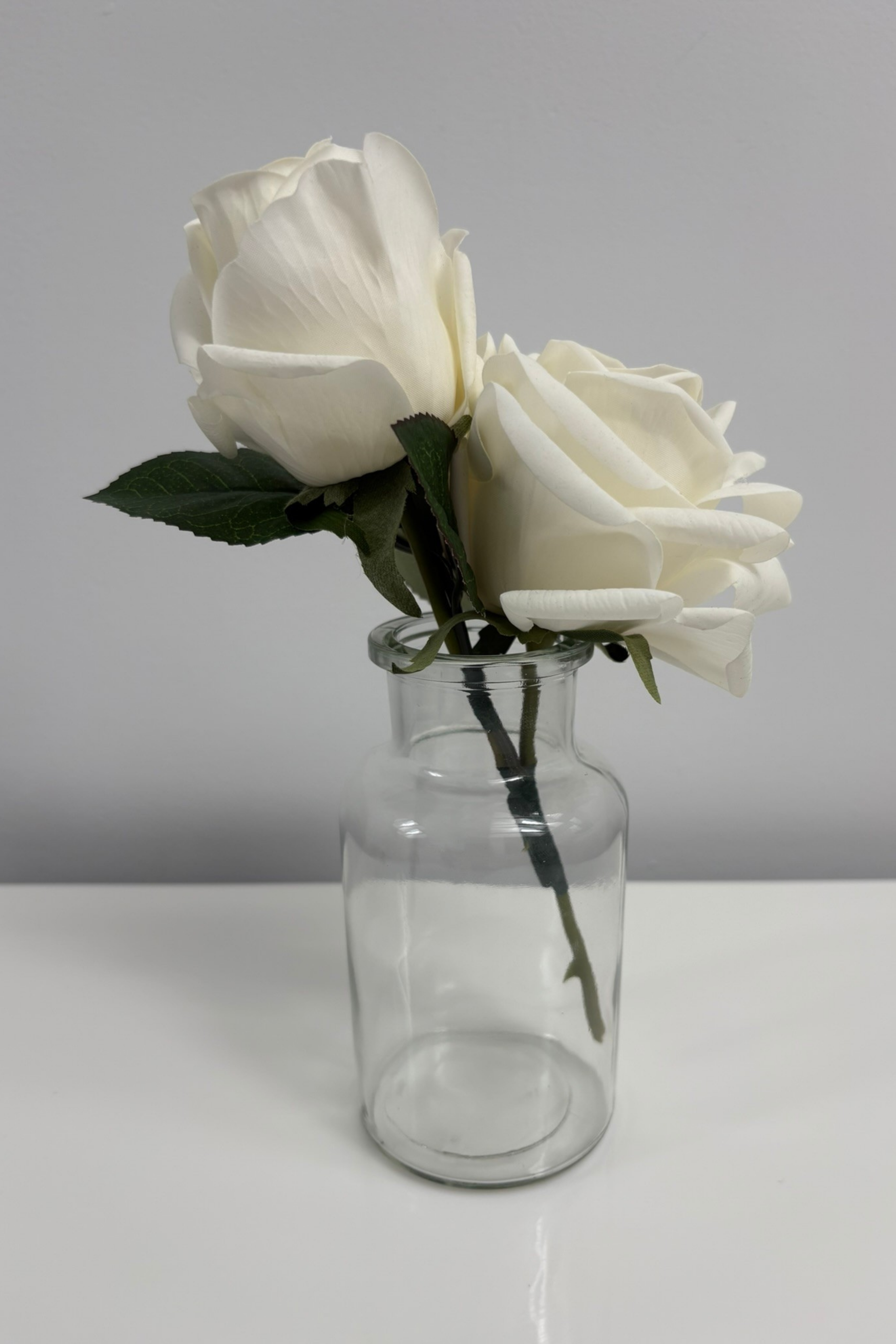 Pure Elegance Bud Vase | Double Stem | White